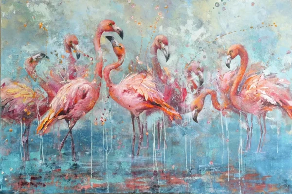 Paveikslas "Pink Party Flamingos" - Image 4