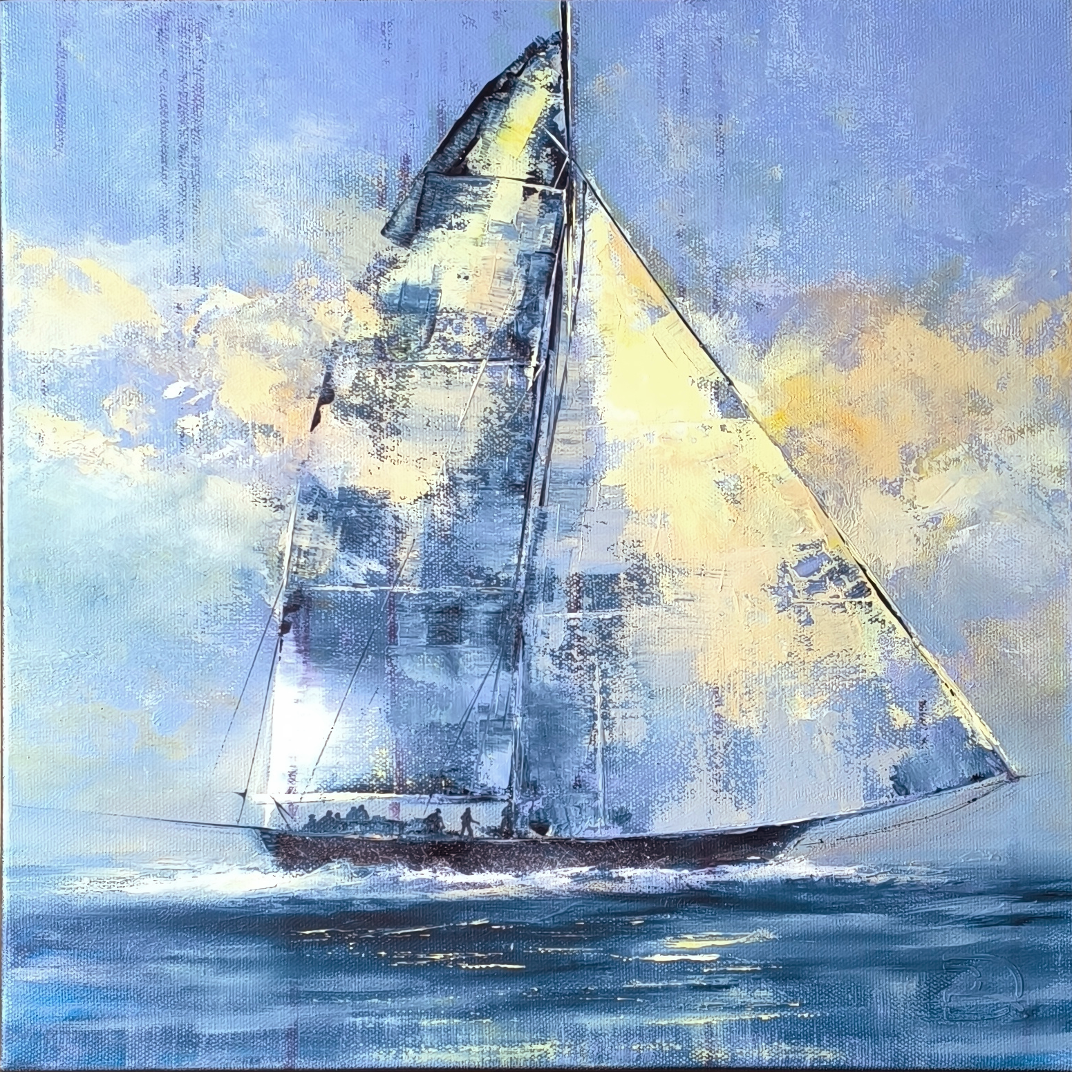 Paveikslas su laivu "SU PIRMAISIAIS SAULĖS SPINDULIAIS" - Image 2