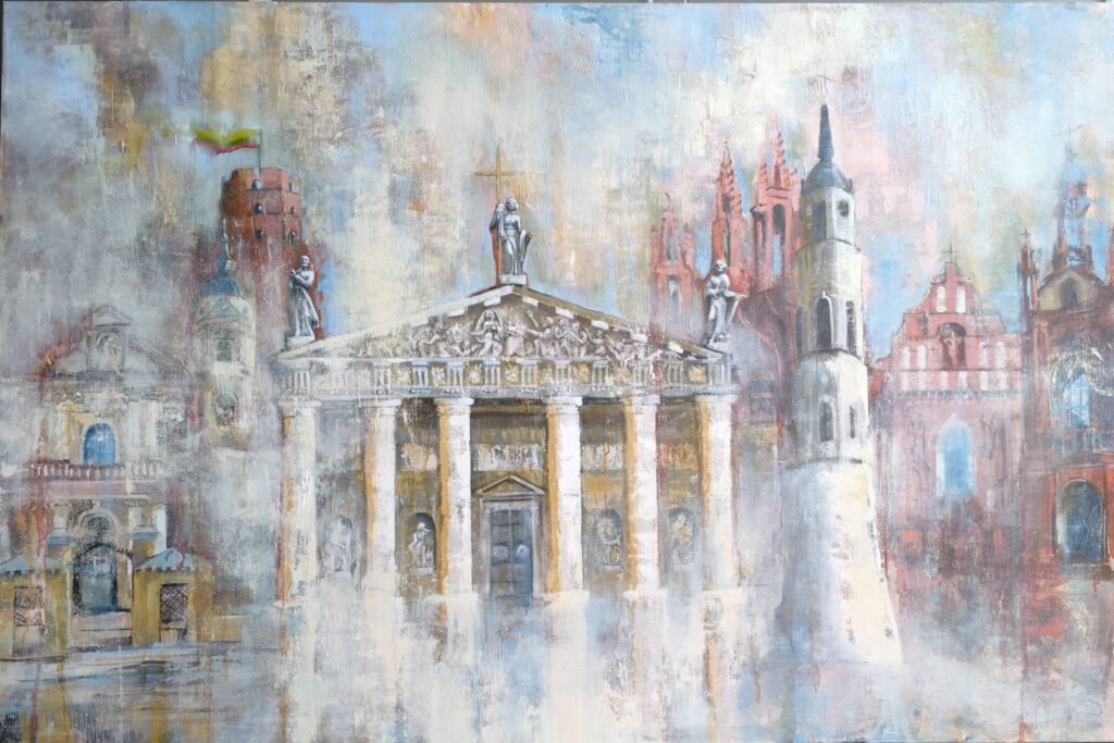 Vilniaus bokštai – autorinis didelio formato paveikslas, vaizduojantis Vilniaus senamiesčio bokštus